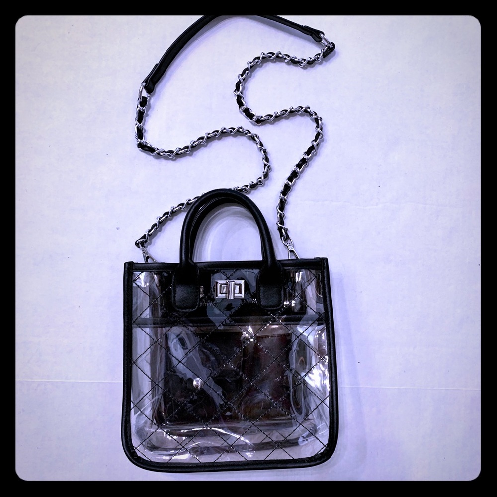INC International Quilted Clear Chained Crossbody